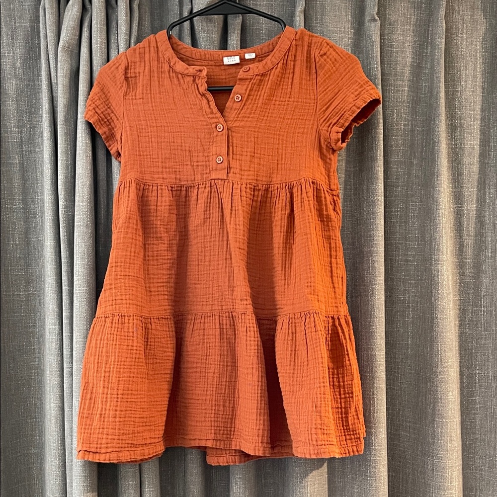 GAP Kids Rust Orange Button-Front Gauze Shirt